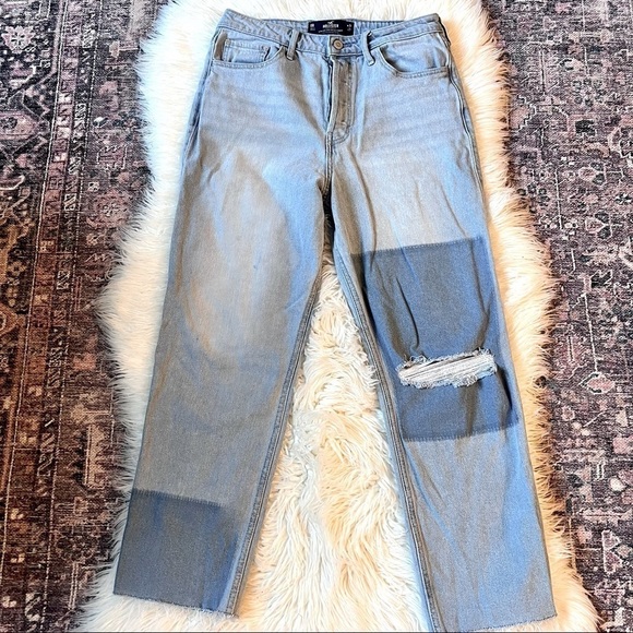 Hollister Denim - Hollister Ultra High Rise Raw Hem Distressed Vintage Straight Jeans Size 30